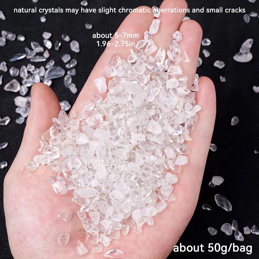 50g Natural Stones Clear Quartz Material Crystal Gravel Stone Chips Ore Minerals Reiki Specimen Gemstones Aquarium Decoration