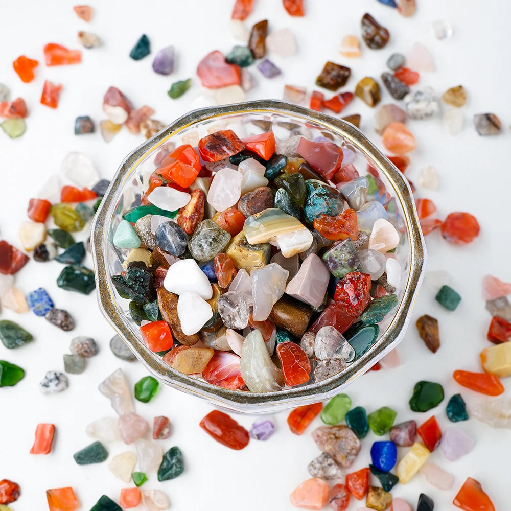 50g Natural Stones Mixed Crystal Material Crystal Gravel Stone Chips Ore Minerals Reiki  Specimen Gemstones Aquarium Decoration