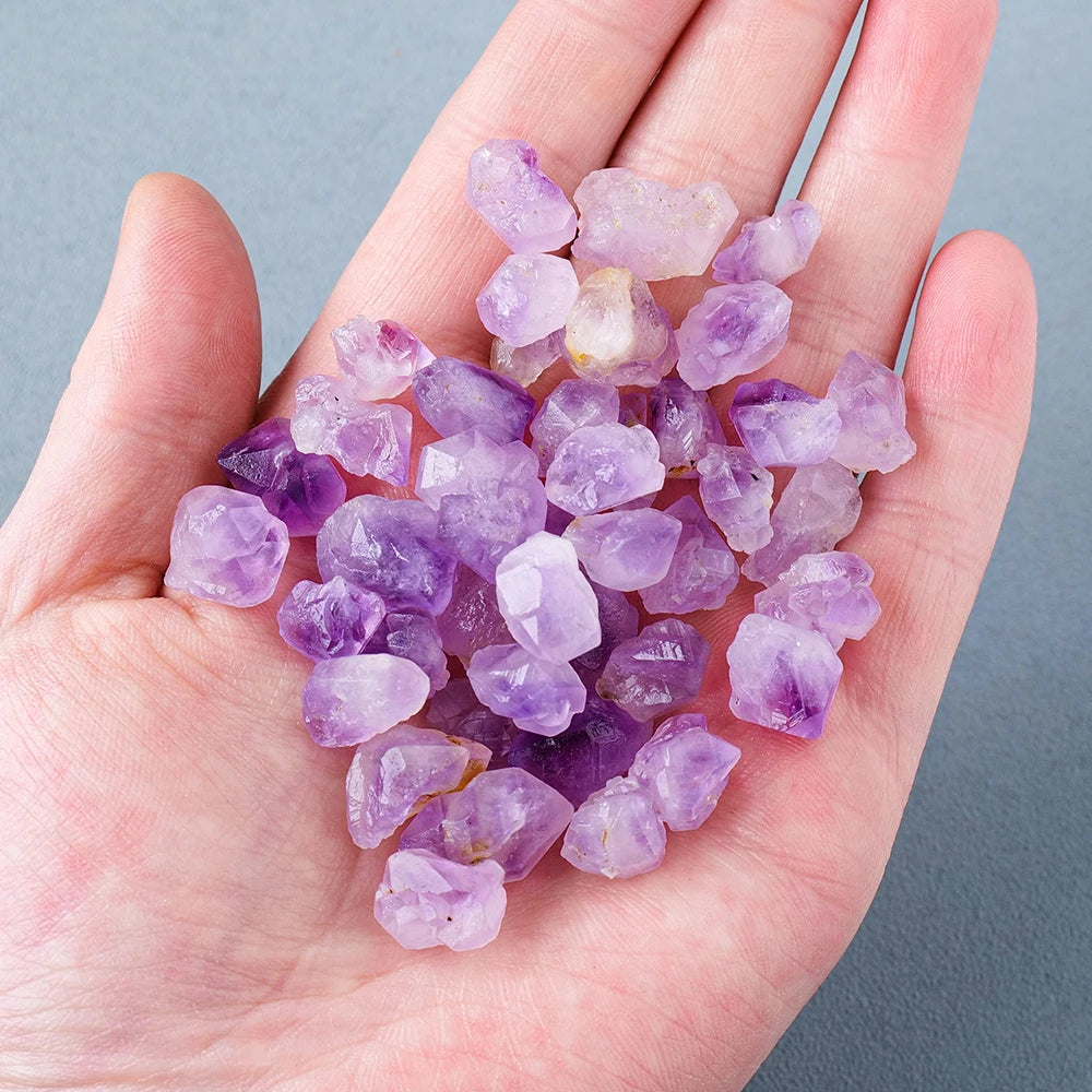 50g/bag Natural Amethyst Flowers Gravel Raw Stones Ornaments for Home Decoration Room Decoration Accessories