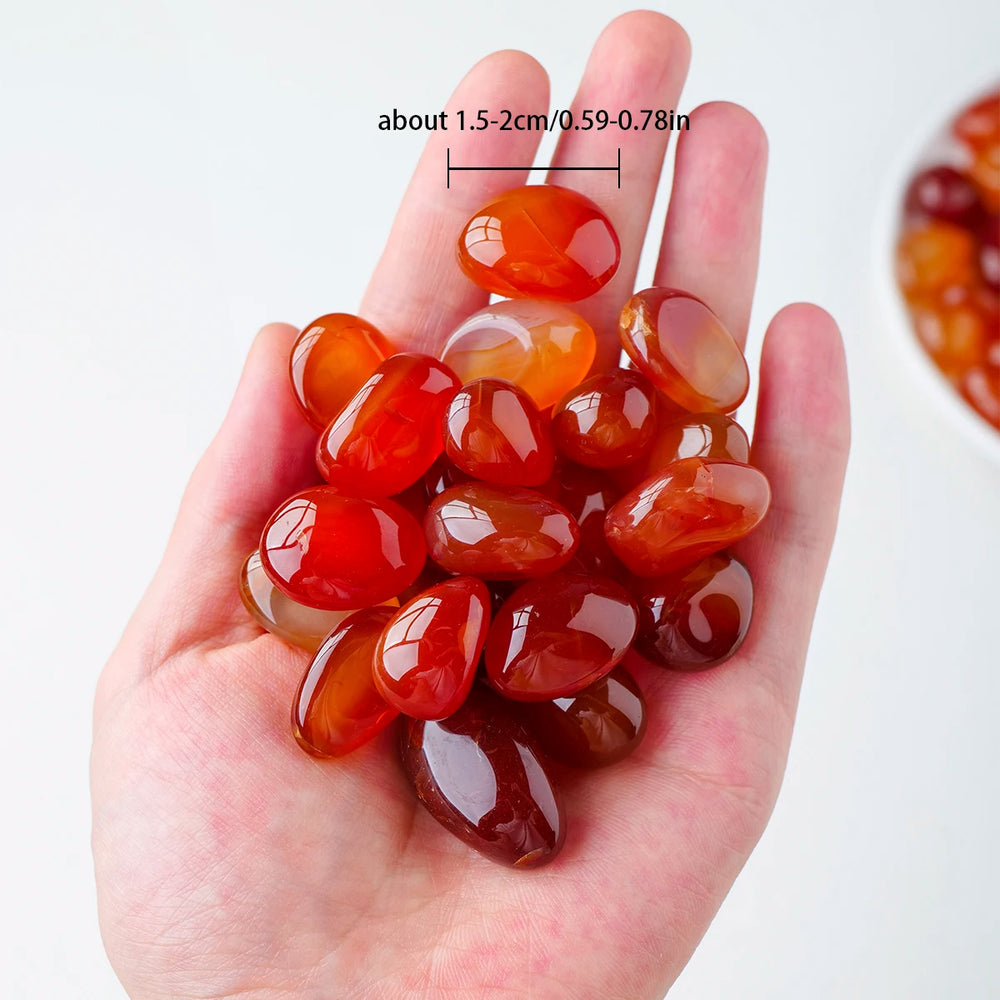 50g/bag Natural Crystal Red Agate Tumbled Stone Crystal Gravels Healing Stone Fish Tank Garden Decorative Stone