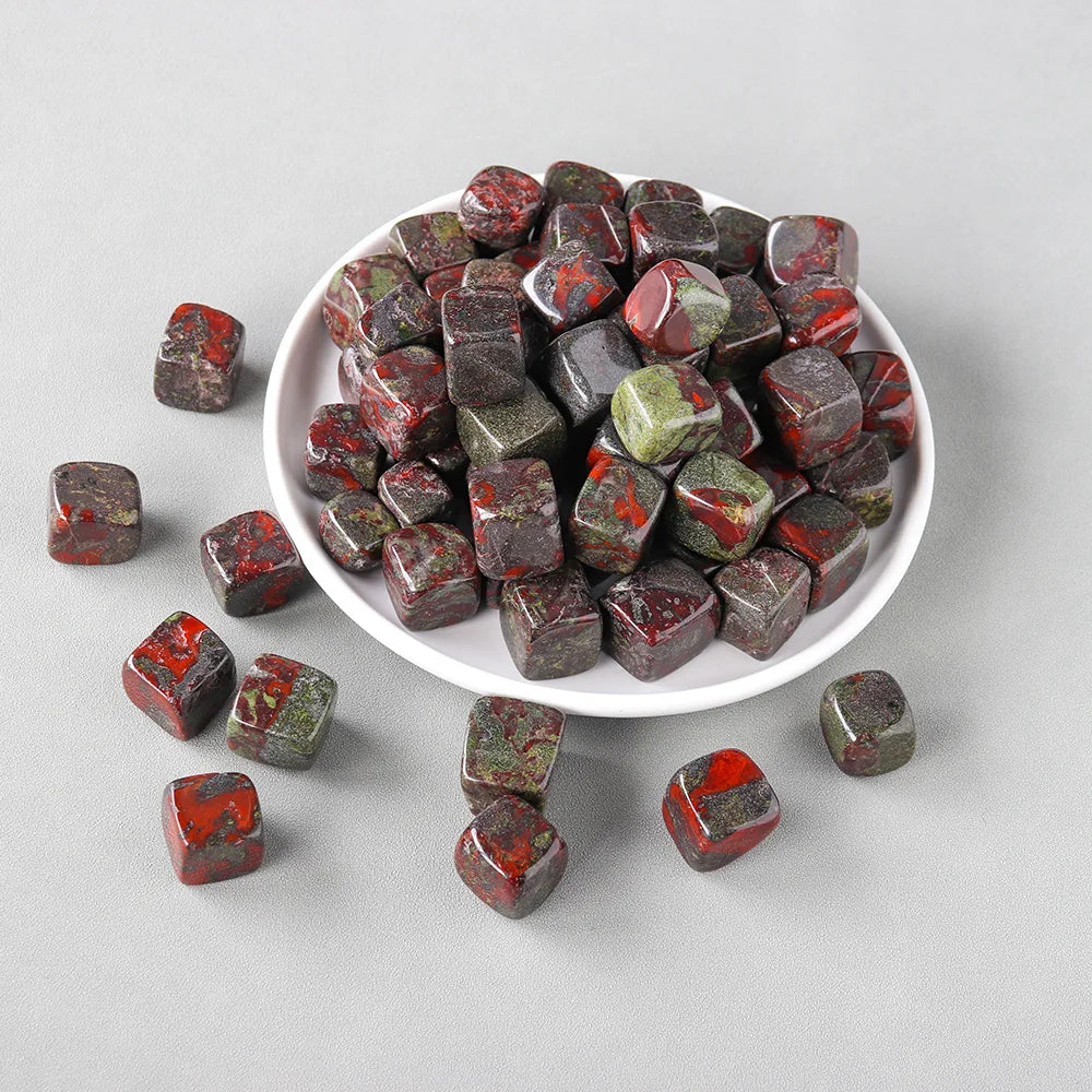 50g/bag Natural Dragon Blood Stone Cube Health Energy Crystal Cube DIY Jewelry Decoration Accessories