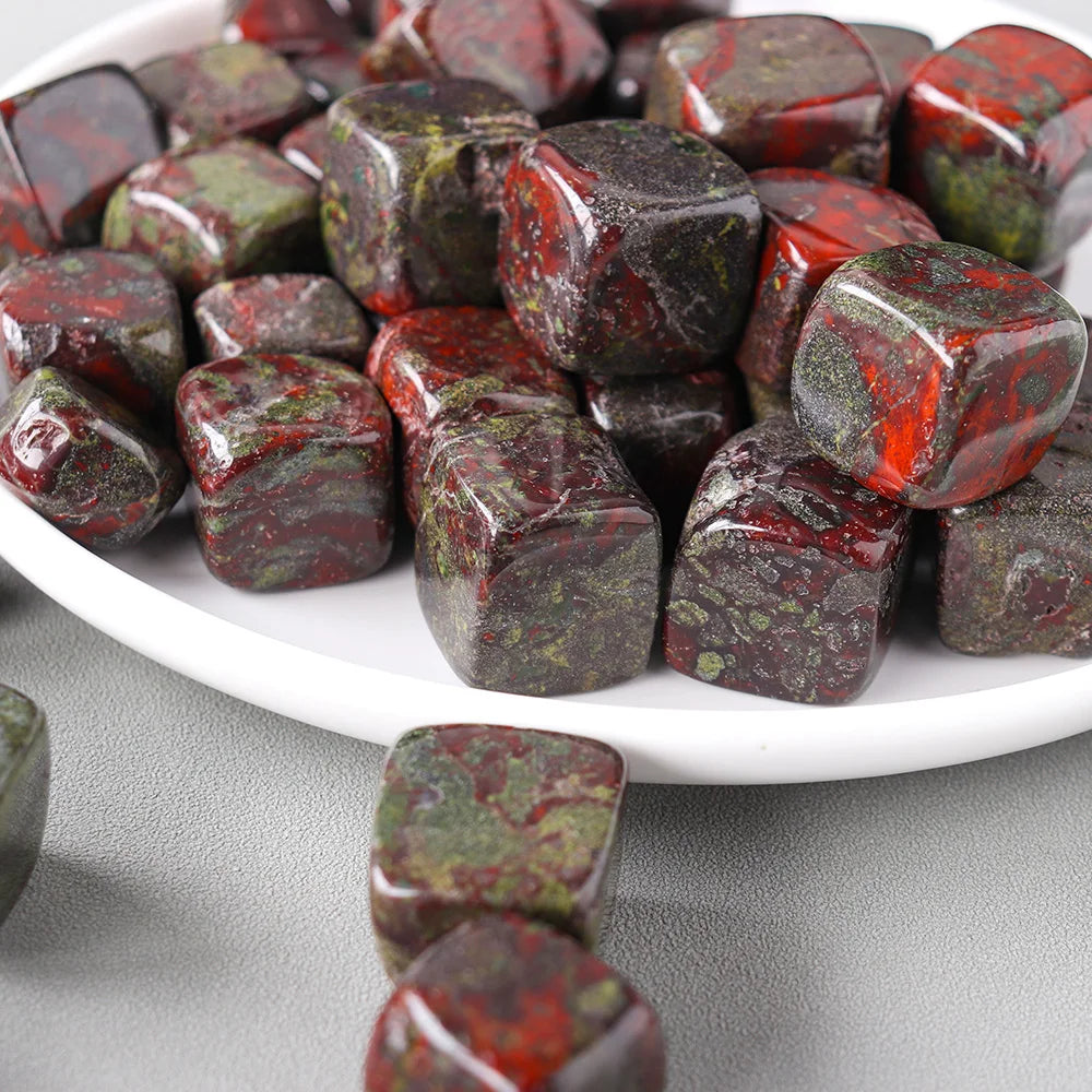 50g/bag Natural Dragon Blood Stone Cube Health Energy Crystal Cube DIY Jewelry Decoration Accessories