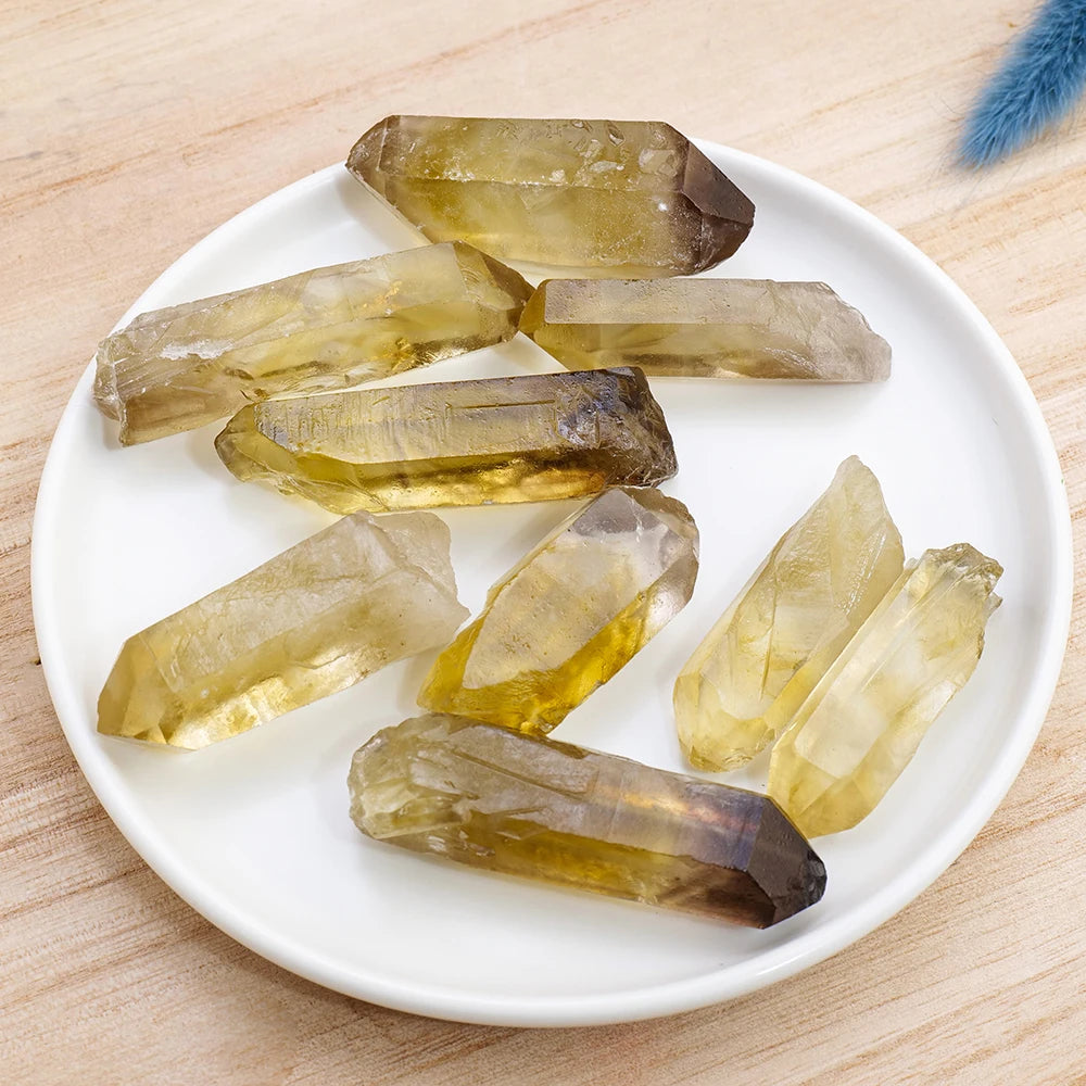 50g/bag Natural Gemstone Smokey Citrine Single Point Gravel Crystal Stones Point Specimen Decoration Stones and Minerals