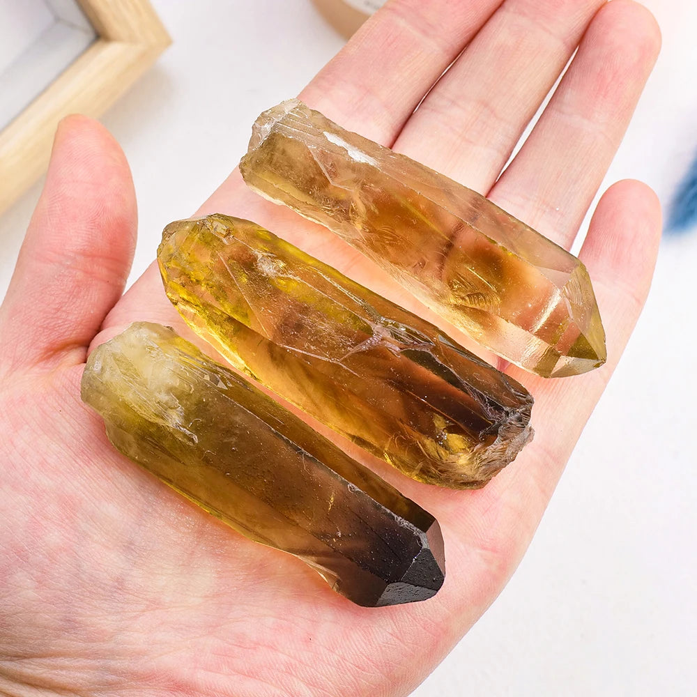 50g/bag Natural Gemstone Smokey Citrine Single Point Gravel Crystal Stones Point Specimen Decoration Stones and Minerals