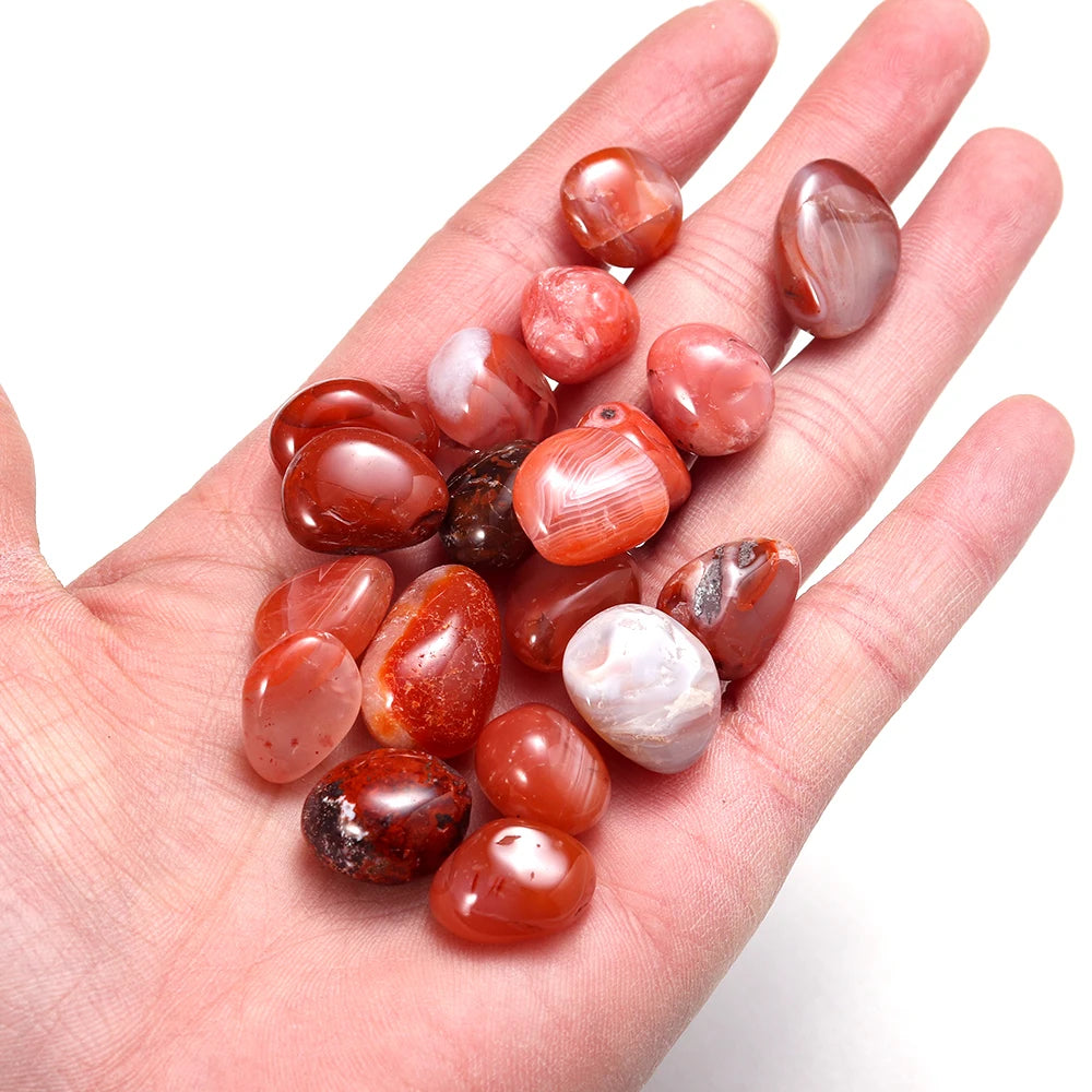 50g/bag Natural Gemstones Red Agate Irregular Polished Gravels Carnelian Quartz Minerals Specimen Home Aquarium Decoration