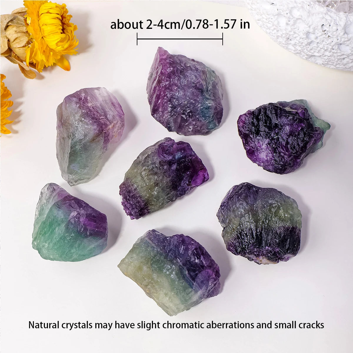 50g/bag Natural Raw Rainbow Fluorite Crystal Rough Stone Specimen Healing crystal love natural stones and minerals fish tank