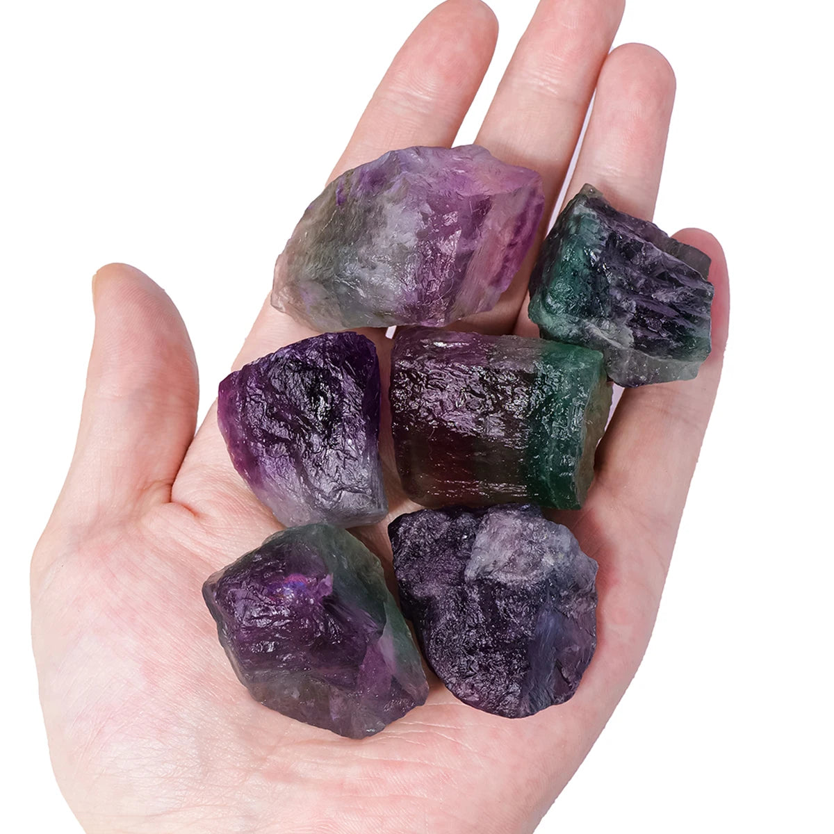 50g/bag Natural Raw Rainbow Fluorite Crystal Rough Stone Specimen Healing crystal love natural stones and minerals fish tank