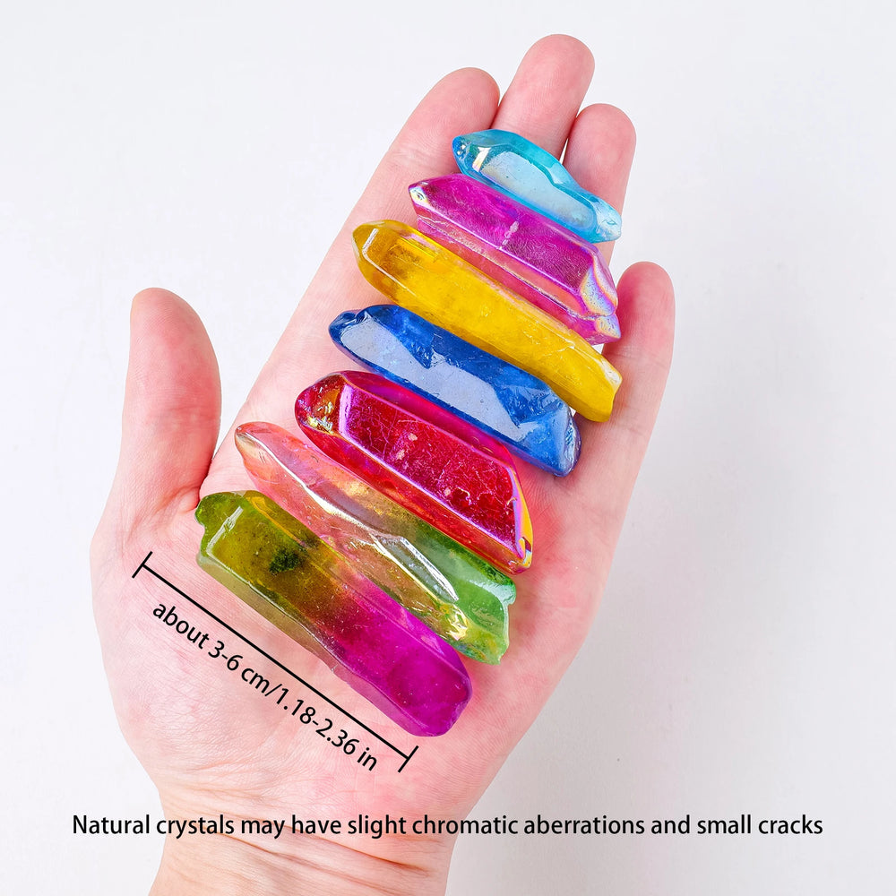 50g/bag Natural White Crystal Aura Rainbow Single Crystal Energy Point Clear Quartz  Home Decoration