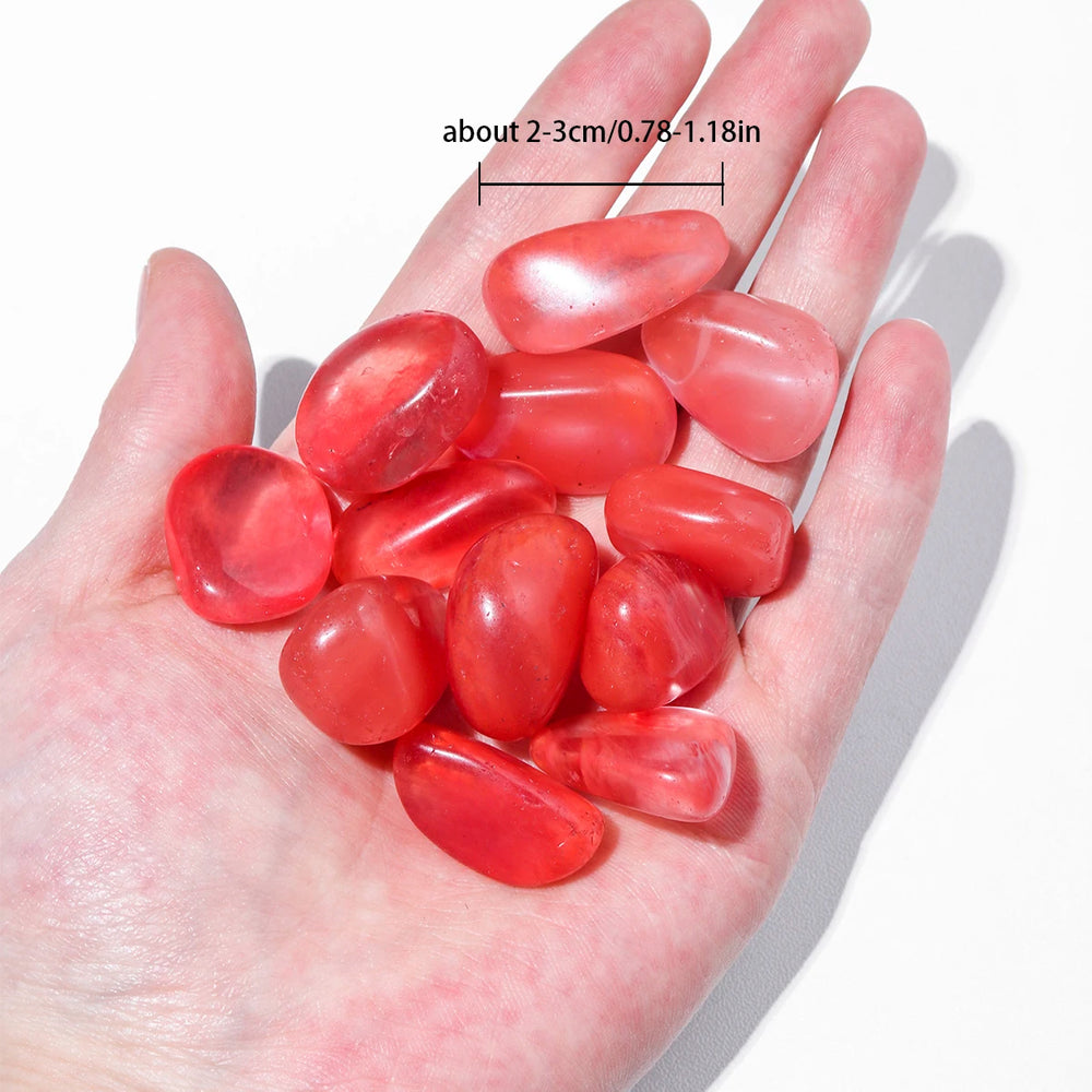 50g/bag Red Melting Tumbled Stone Crystal Gravels Healing Stone Fish Tank Garden Decorative Stone