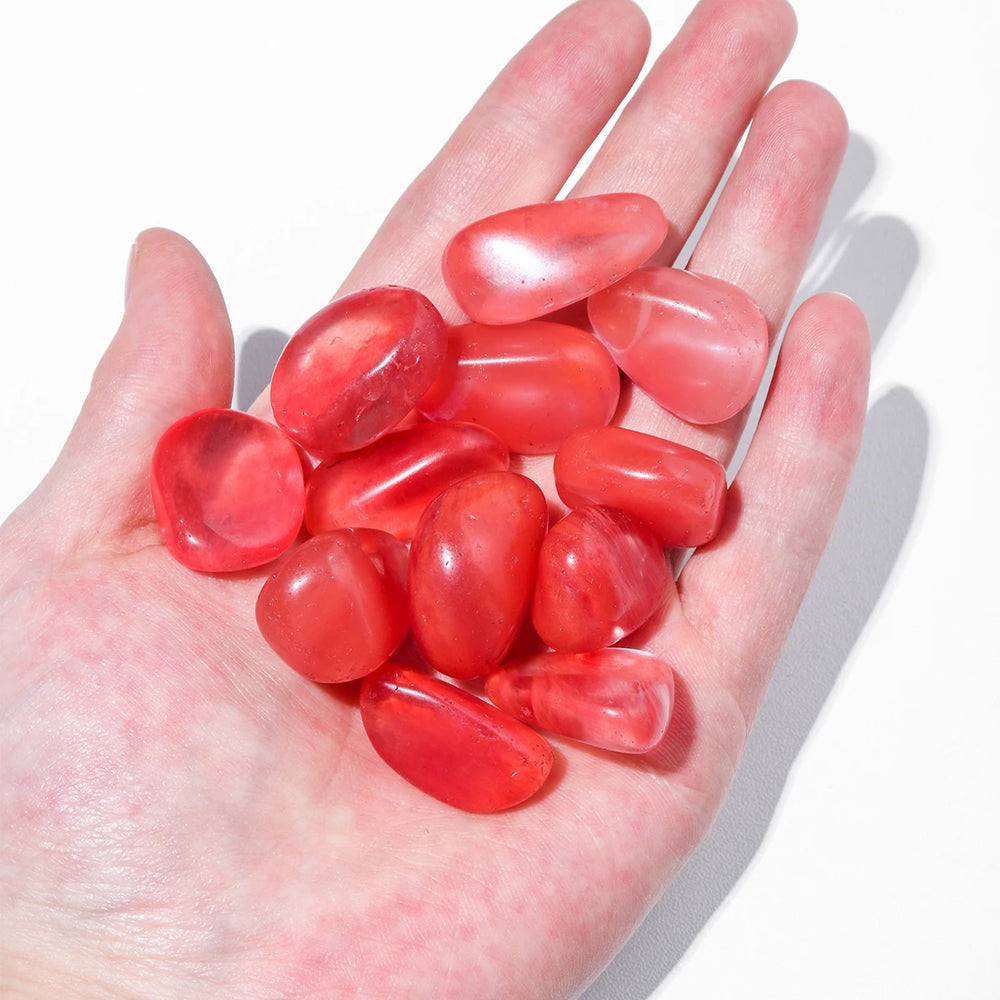 50g/bag Red Melting Tumbled Stone Crystal Gravels Healing Stone Fish Tank Garden Decorative Stone