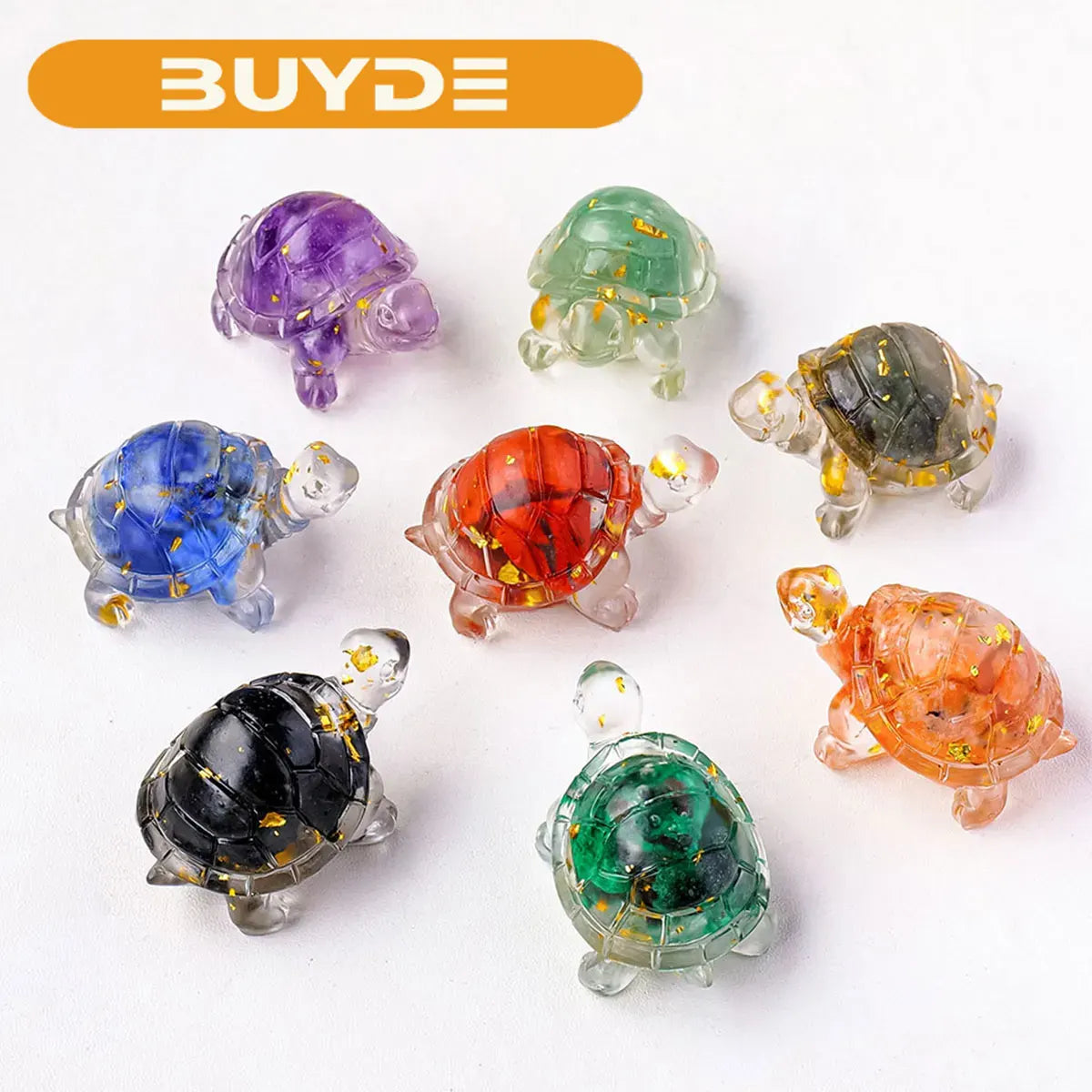 1PC Natural Crystal Rough Stone Turtle Statue Reiki Stone Tortoise Figurine Amulet Fengshui Sculpture for Home Office Decoration