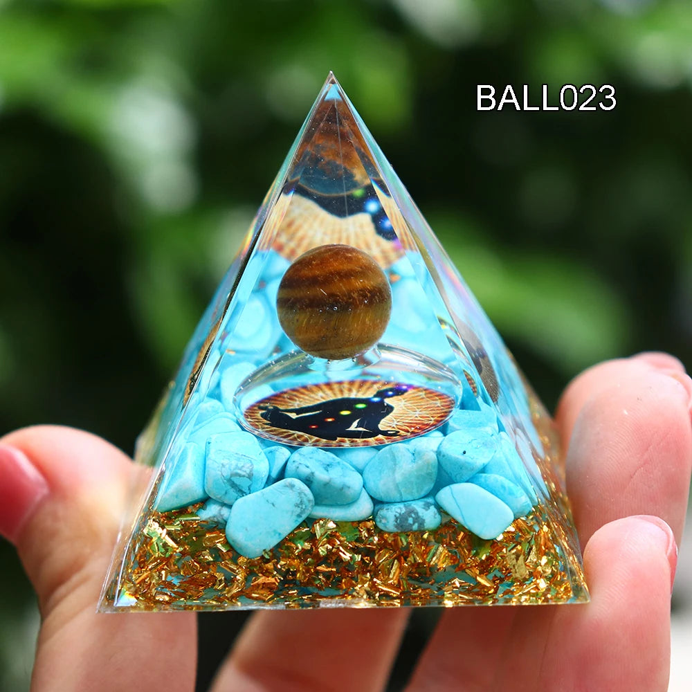 5CM Natural Crystal Sphere Orgonite Pyramid Healing Crystals Energy Reiki Chakra Meditation Lucky Gather Wealth Stone