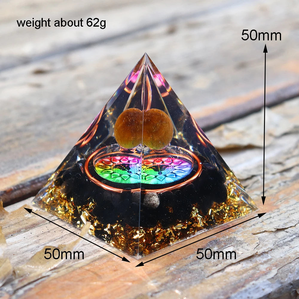 5CM Natural Crystal Sphere Orgonite Pyramid Healing Crystals Energy Reiki Chakra Meditation Lucky Gather Wealth Stone