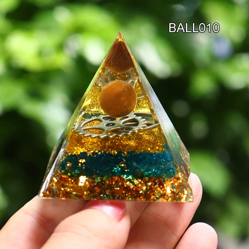 5CM Natural Crystal Sphere Orgonite Pyramid Healing Crystals Energy Reiki Chakra Meditation Lucky Gather Wealth Stone