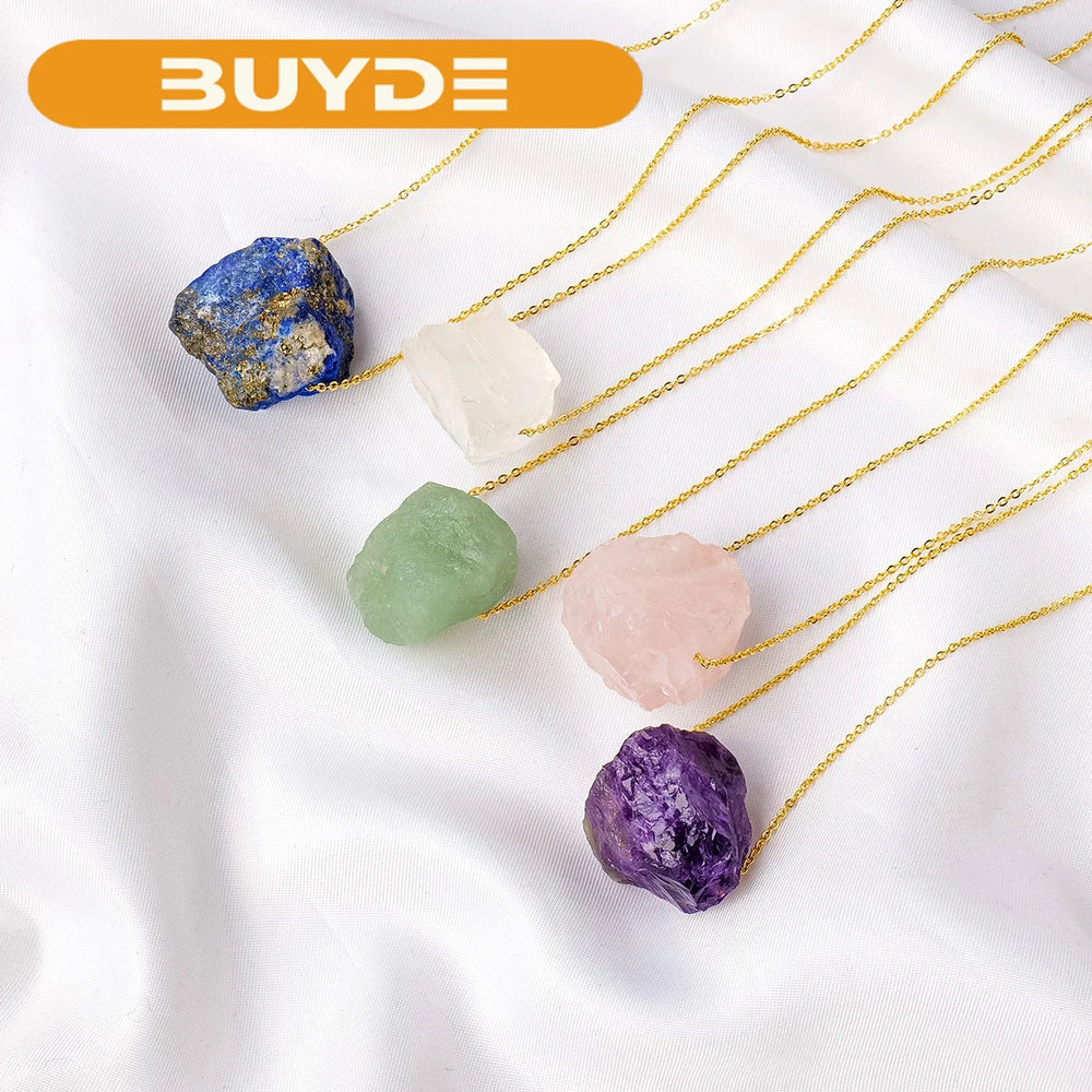 1PC Natural Stone Pendants Irregular Shape Small Raw Chakra Healing Crystal Agate Stone for Jewelry Making Necklace Decoration