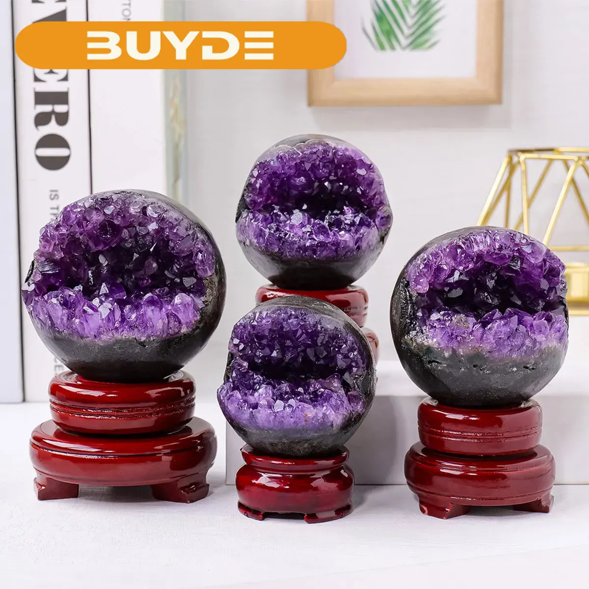 1PC Natural Amethyst Crystal Ball Witchcraft Polished Healing Sphere Collection Specimen FengShui Home Decor Energy Harvesting