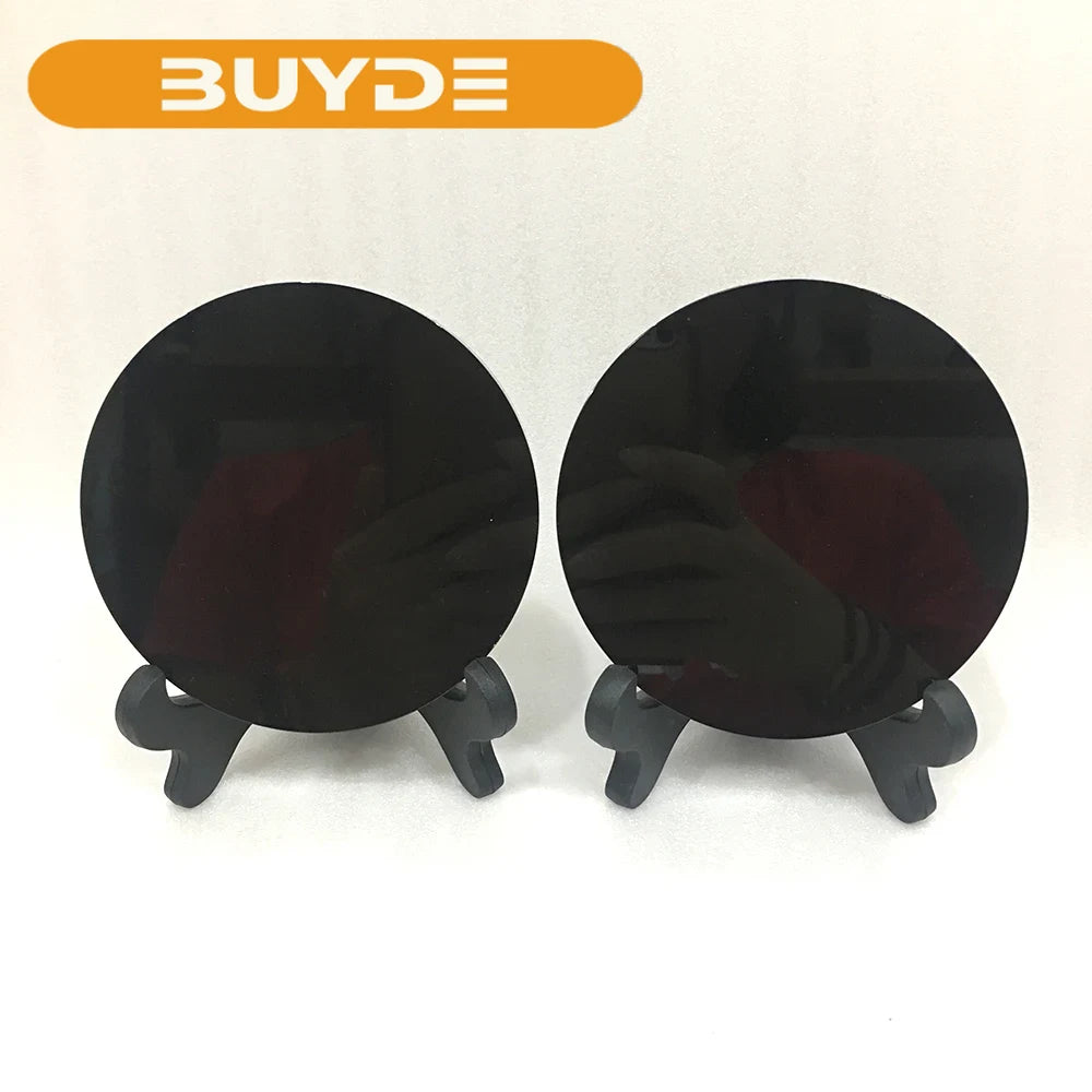 Buyde 1pc 100% Natural black obsidian stone circle disk round plate fengshui mirror for home office decor