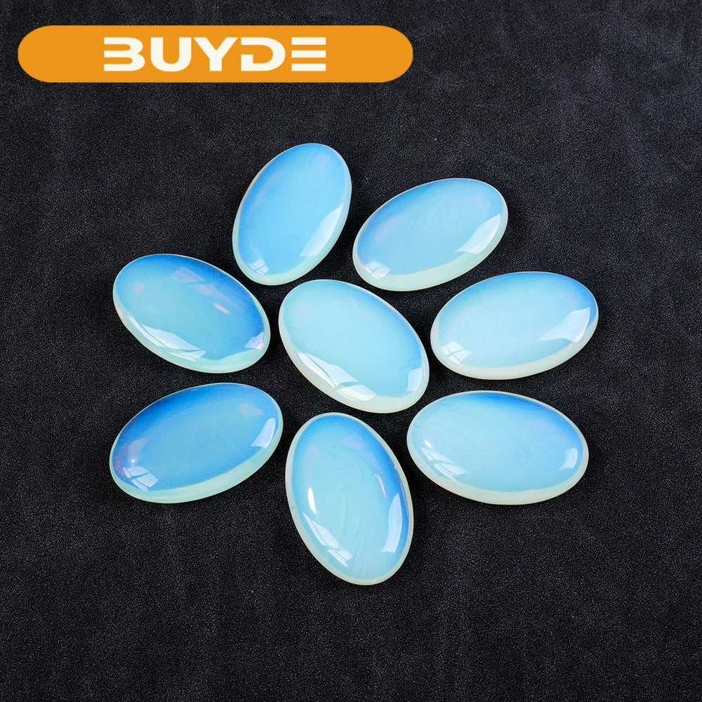 Synthetic Quartz Opalite Plam Stone Crystal Decor Energy Balancing Therapy Polished Stones Room Decor Mediation Gifts 1PC