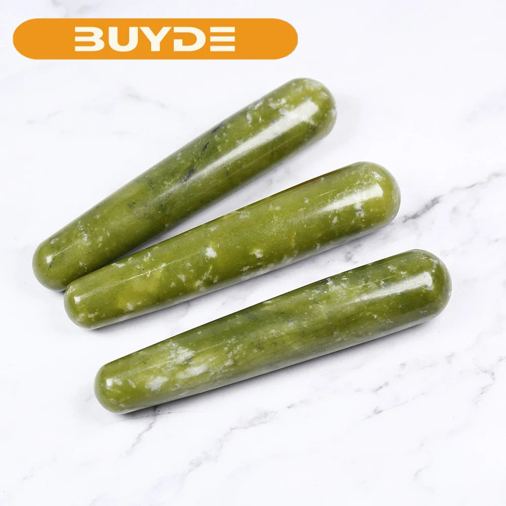 1PC good Quality Natural Green jade xiuyu Wands Gemstone Crafts Pleasure Wand Body Hand Massage Wood Magic Stone Ornament Gifts