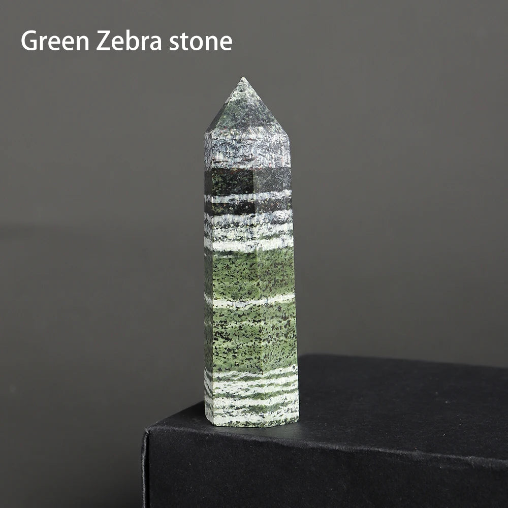 7-8cm Natural Crystal Point Quartz Rainbow Wand Crystal Column Rose Quartz Rock Mineral Specimen  Home Decor Reiki Healing stone