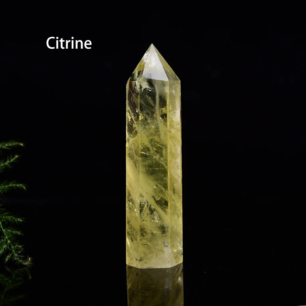 7-8cm Natural Crystal Point Quartz Rainbow Wand Crystal Column Rose Quartz Rock Mineral Specimen  Home Decor Reiki Healing stone