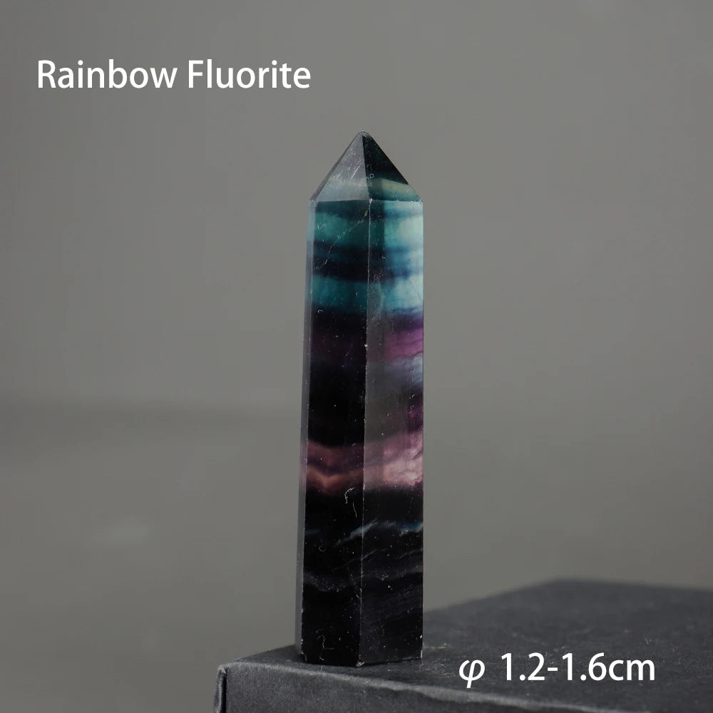 7-8cm Natural Crystal Point Quartz Rainbow Wand Crystal Column Rose Quartz Rock Mineral Specimen  Home Decor Reiki Healing stone