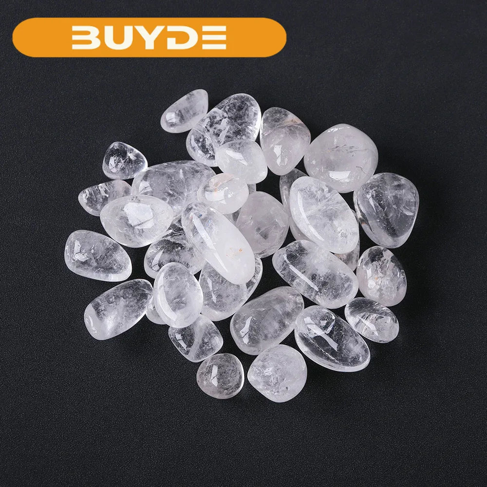 50g Natural Clear Quartz Tumbling Stone Energy Crystal Aquarium Decoration Transparent Gem Collection