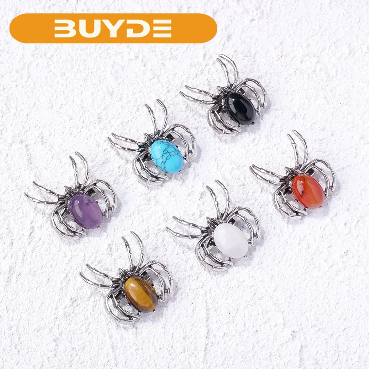 1PC Natural crystal Spider Necklace Pendant Jewelry Women Gifts Healing Crystals DIY Halloween Jewelry