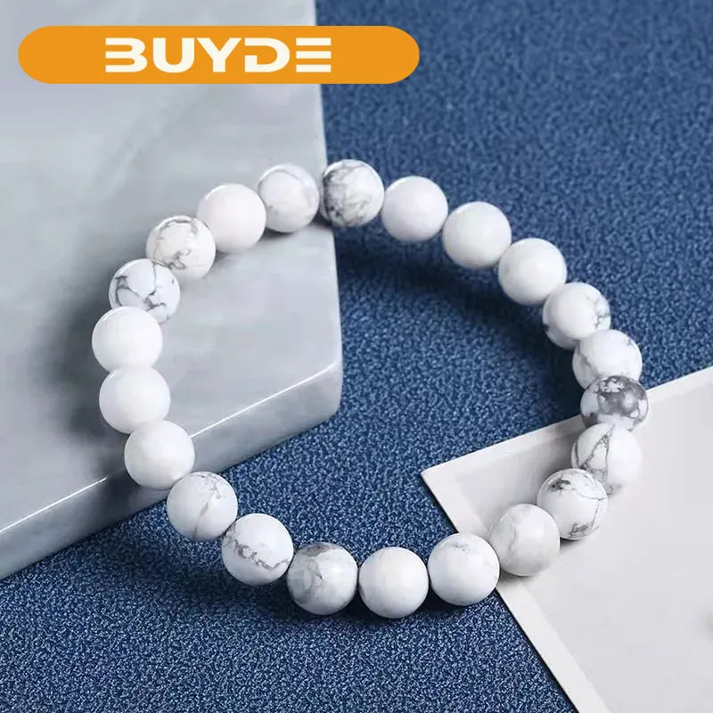 1pc Natural Crystal Jewelry Natural Howlite Hand String Energy Quartz Health Decoration Gem Gift