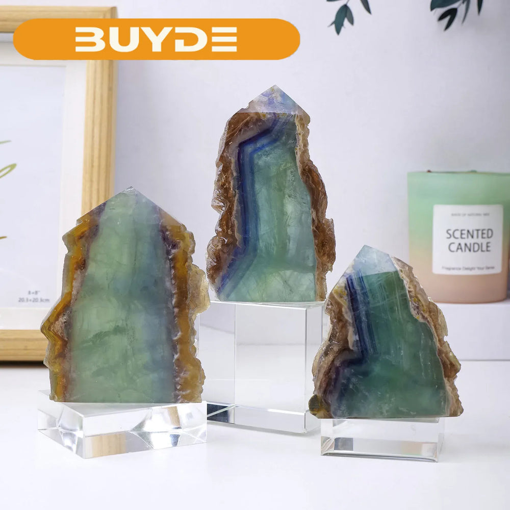 1PC Natural Green Fluorite Raw Stone Crystal Obelisk Healing Tower Energy Gemstone Collection Gift