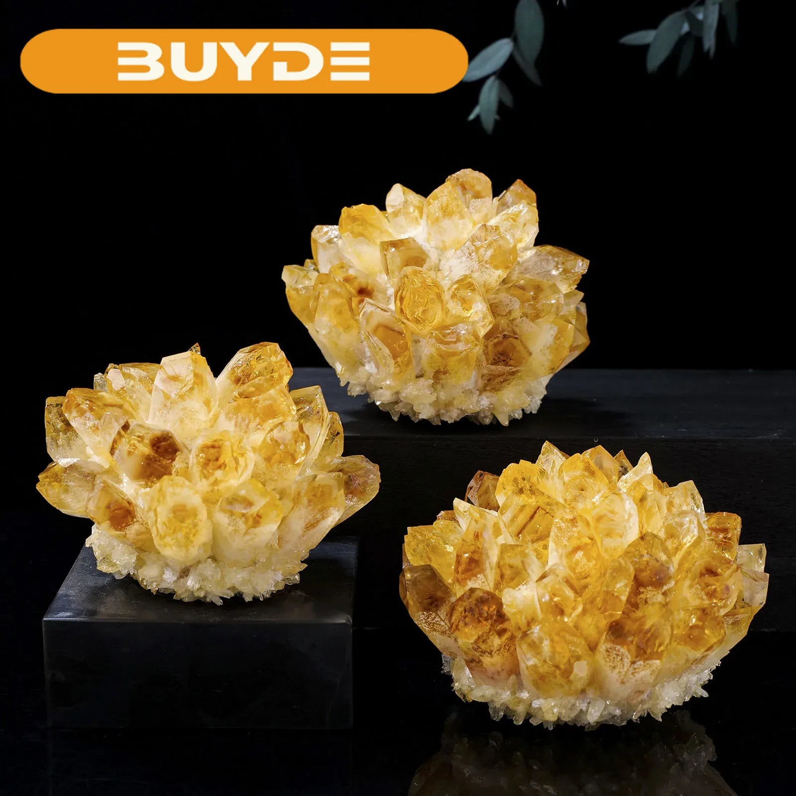 1PC  Natural Crystal Cluter Yellow Phantom Quartz Citrine Mineral Specimen Healing Stone Home Decorative Ornaments