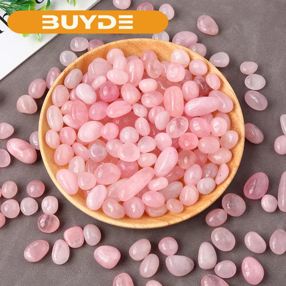 50G /Bag Natural Crystal Pink Gemstone Rose Quartz Tumble Stone Gravel Rock Madagascar Mineral Specimen Decoration Energy Stone