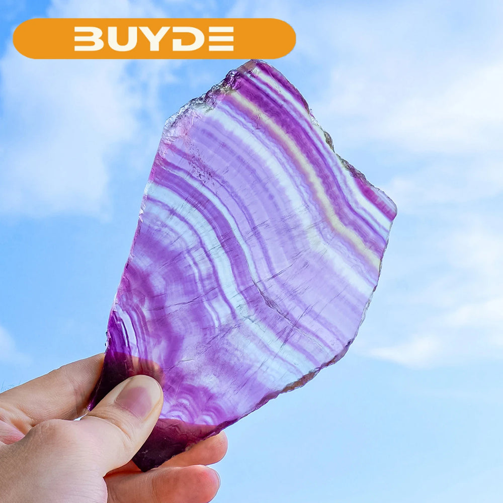 1pc Natural Crystal Slab Colorful Watermelon Striped Fluorite Polished Crystal Quartz Slice Healing Reiki Gemstone Feng Shui