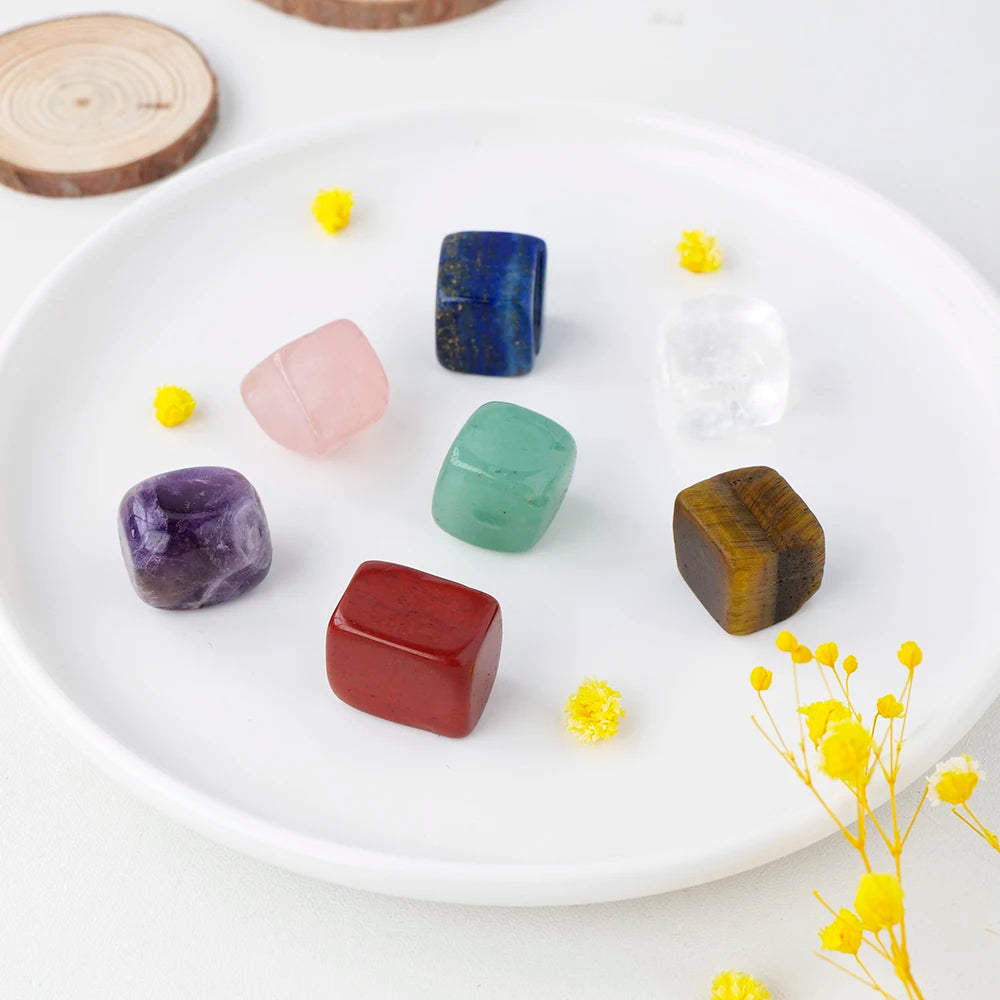 7pcs Seven Chakra Crystal Healing Tumbled Stone Gemstone Rock Mineral Irregular Reiki Crystal Polish Meditation for Feng Shui