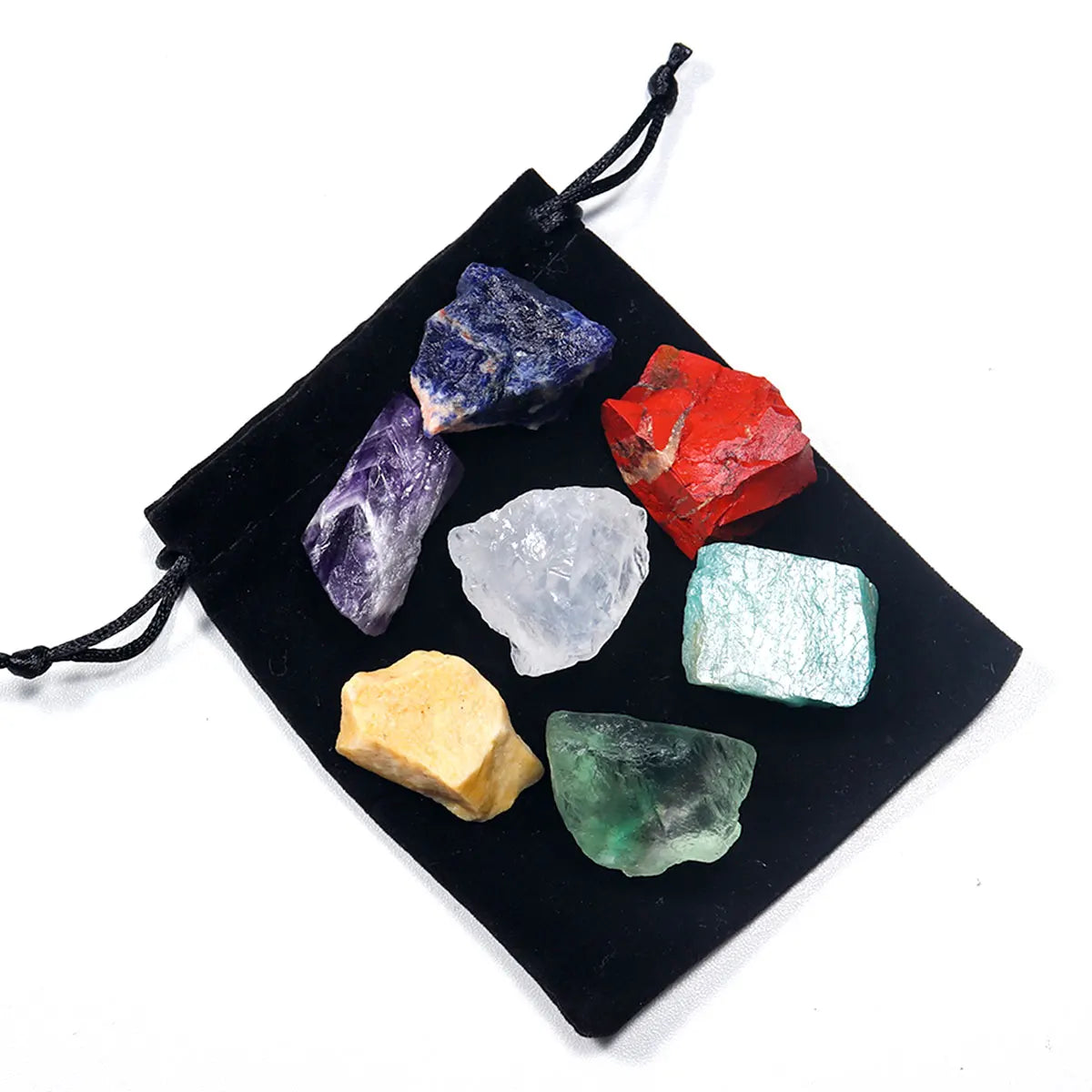 7pcs/set Natural Crystal Healing Gem 7 Chakra Set Raw Stones Yoga Meditation Mental Relaxation Gemstone Energy Gifts