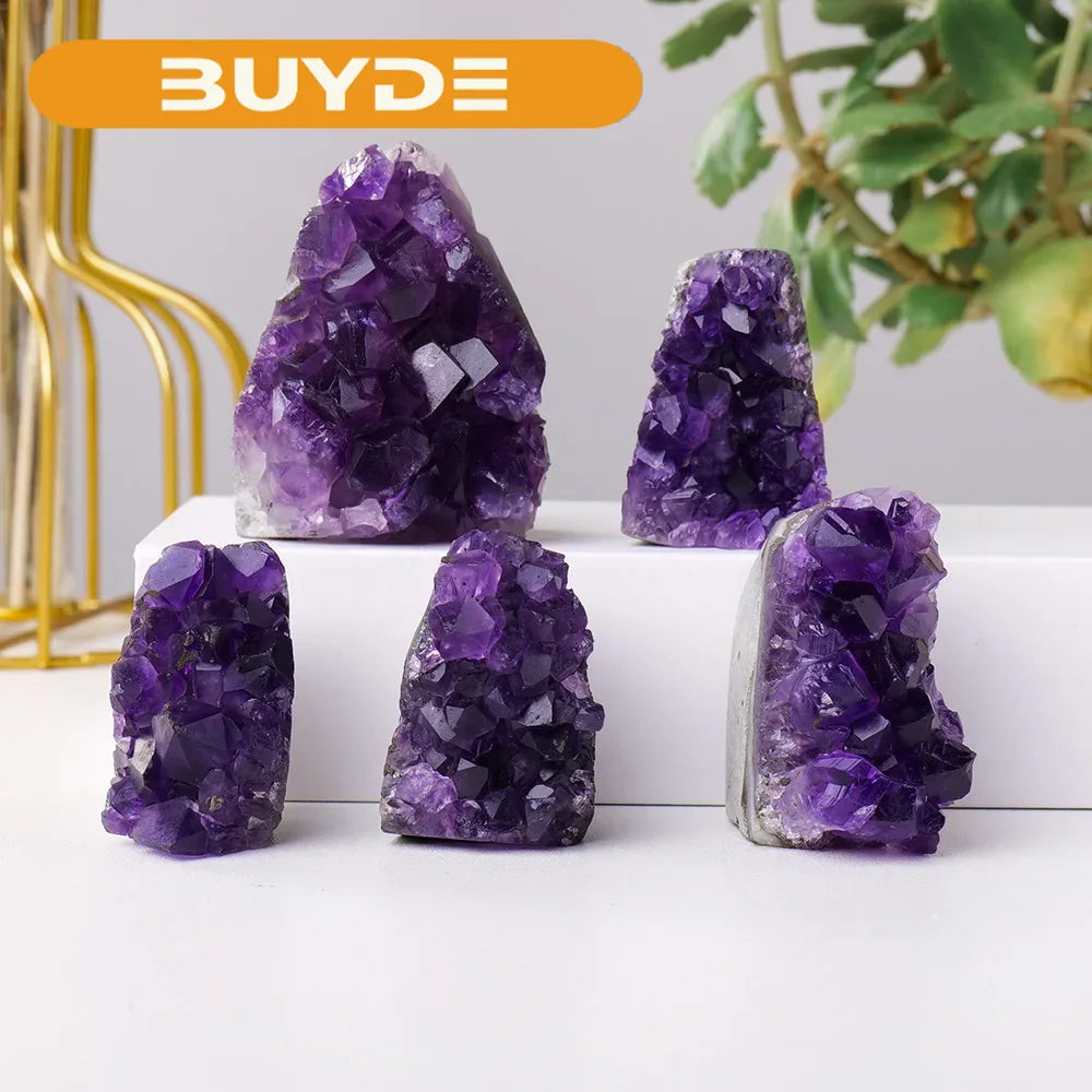 100% Natural Stone Amethyst Cluster Purple Quartz Crystal Geode Irregular Point Wand Energy Healing Mineral Rock Specimen