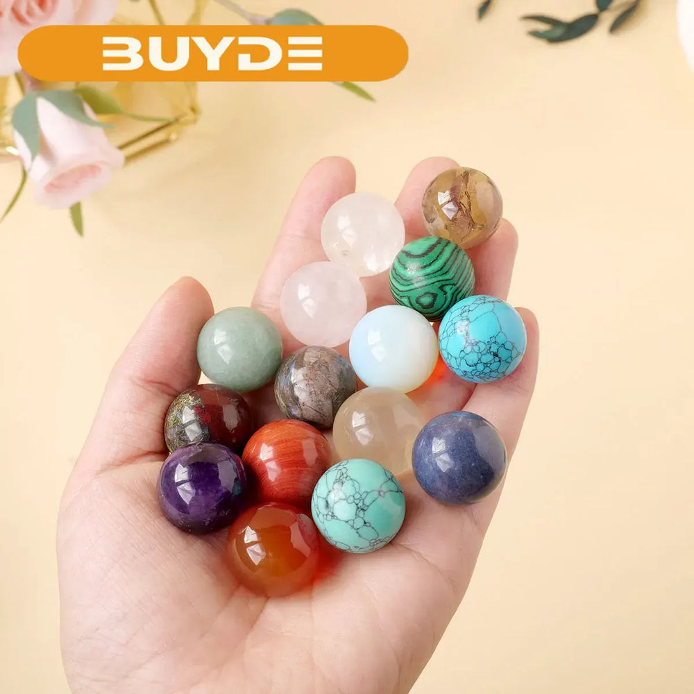 1pc 2cm Natural Gemstone Crystal Ball Chakra Sphere Collection Healing Reiki Decor Crystal Quartz Stone Balls Beads