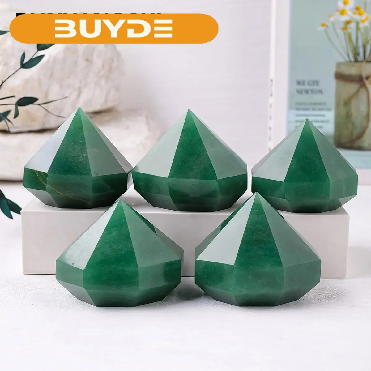 1PC Natural Crystal Stone Green Quartz Aventurine quartz Crystal Tower Pyramid Decorations Reiki Healing Meditation Balancing