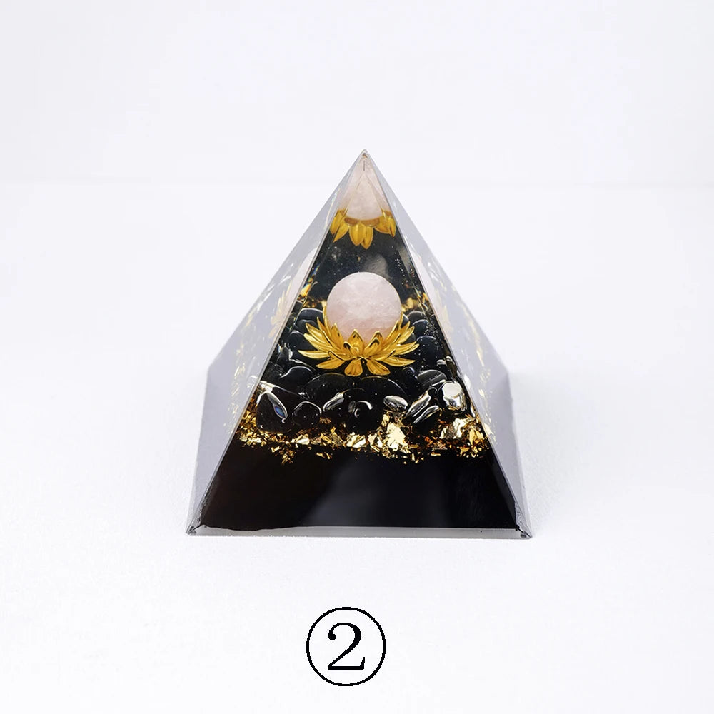 8CM  Natural Healing Stone Crystal Gravel Ogen Pyramid Energy injector Resin Crafts Home Decorations Office Decoration