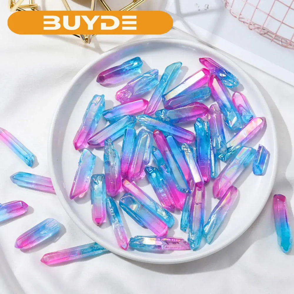 50g/bag Natural Crystal Quartz Aura Color Polished Healing Crystal Point Specimen Reiki For Home Furnishing Decoration