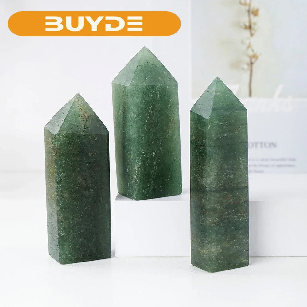 Natural Gemstone Green Strawberry Quartz Crystal Point Healing Energy Stone Home Decor Reiki Polished Crafts