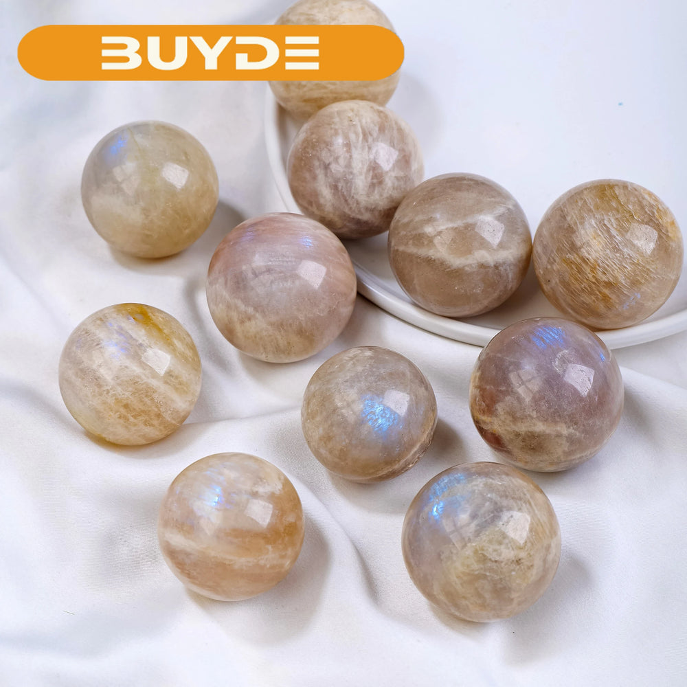 1PC Natural Crystal Blue Moonstone Ball Massaging Ball Reiki Healing Stone Home Decoration Exquisite Gifts Souvenirs Gift