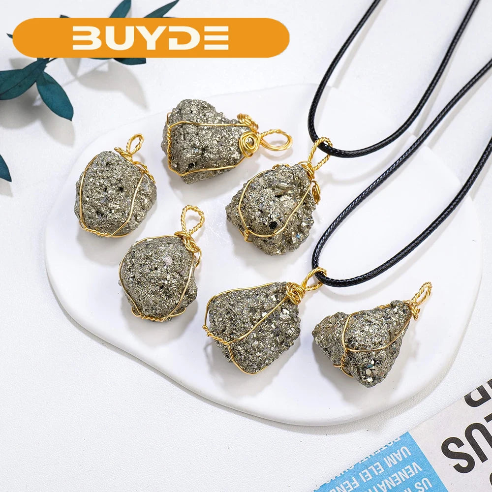 1PC Natural Crystal Stones Chalcopyrite Cluster Raw Stone Pendant Mineral Crystal Ore Teaching Specimens Pyrite Altarpiece