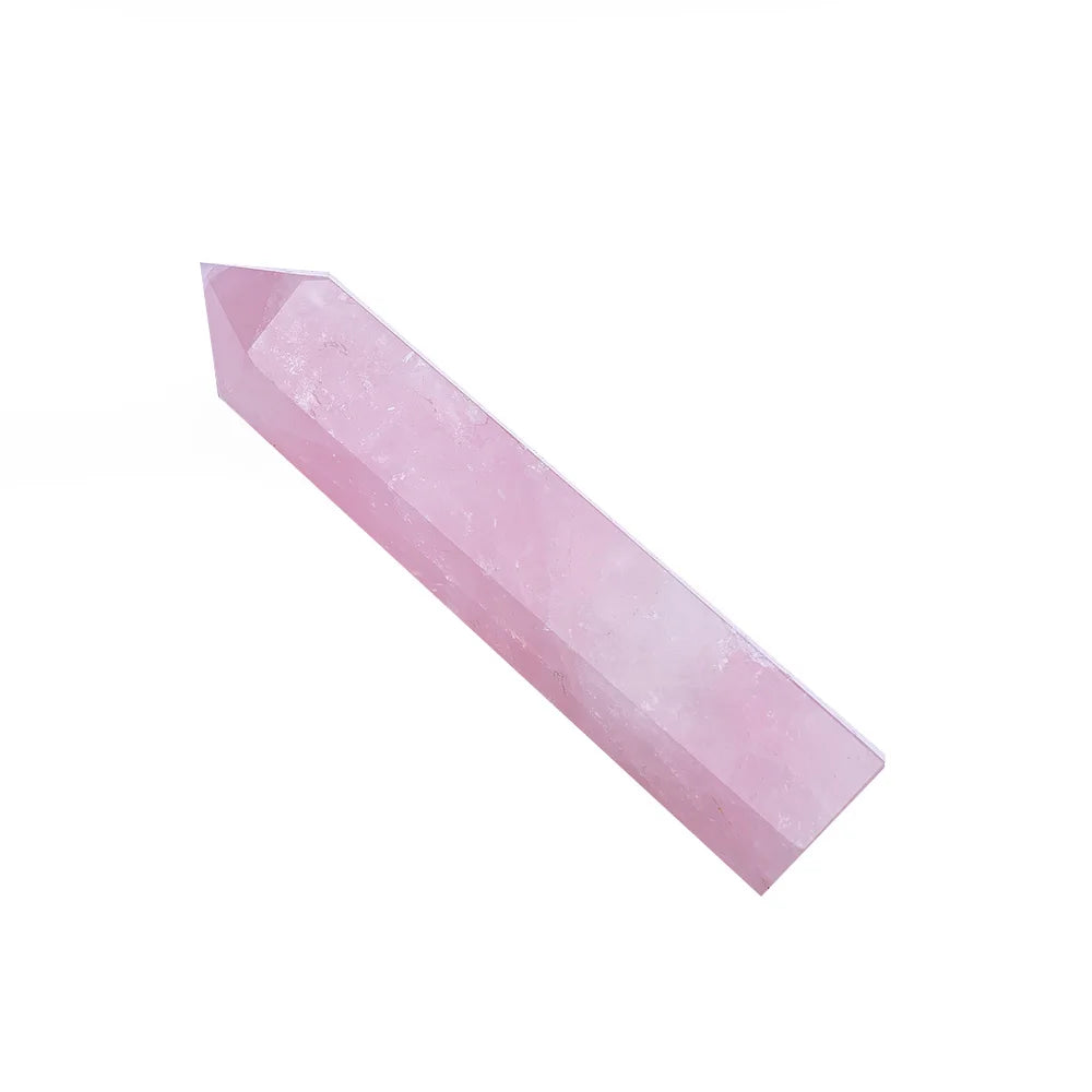 BIG Natural Rose Quartz Crystal Point Mineral Ornament Magic Repair Stick Family Home Decoration Study Decoration DIY Gift