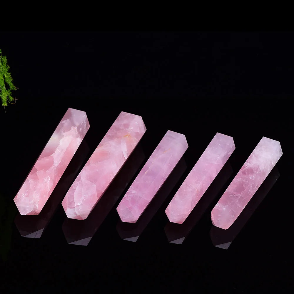 BIG Natural Rose Quartz Crystal Point Mineral Ornament Magic Repair Stick Family Home Decoration Study Decoration DIY Gift