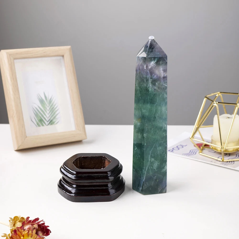 Big Wand Natural Crystal Point Green Fluorite Tower Healing Stone Energy Ore Mineral Obelisk Home Decor Ornaments