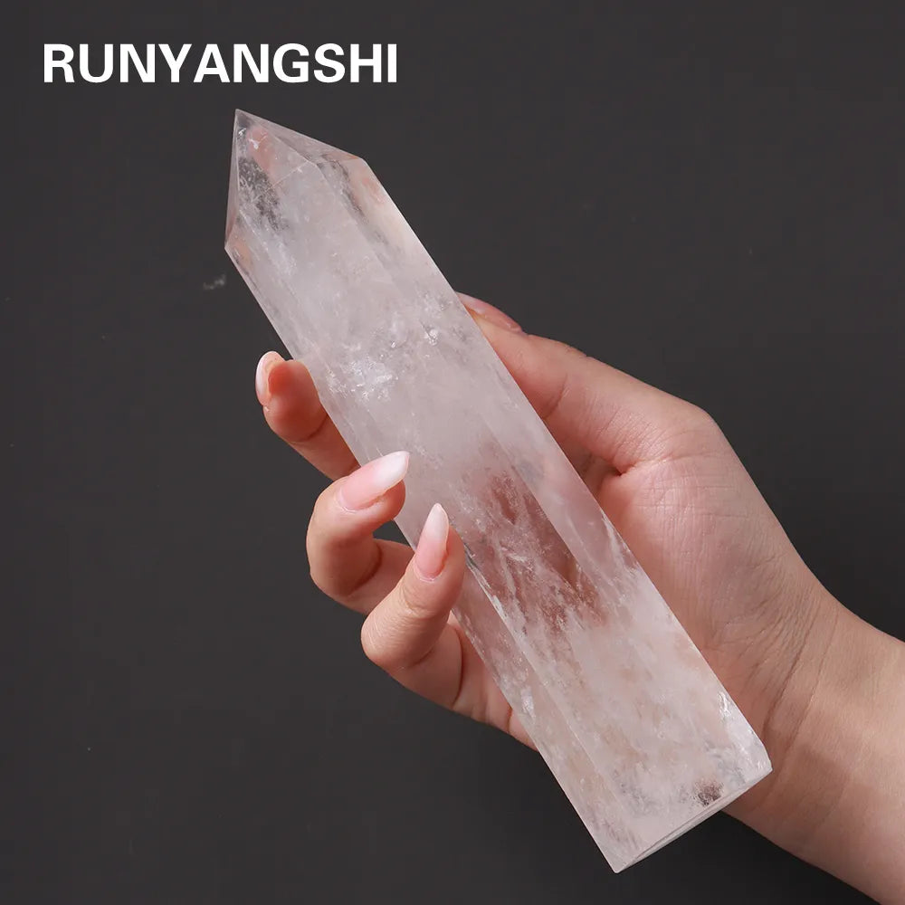 Big wand Natural Crystal Clear Quartz Transparency Quartz Point Healing Stone Hexagonal Prisms  Obelisk Wand Stone Home Decor