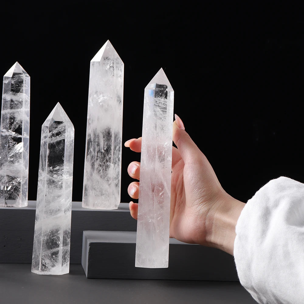 Big wand Natural Crystal Clear Quartz Transparency Quartz Point Healing Stone Hexagonal Prisms  Obelisk Wand Stone Home Decor