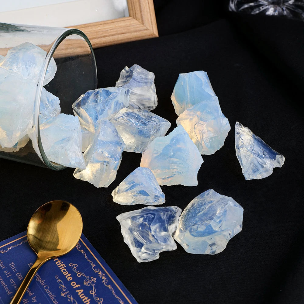 Crystal Raw Stone Opalite Crystal Gem Specimen Aromatherapy Stone Opal  Unpolished Collection Home Decoration