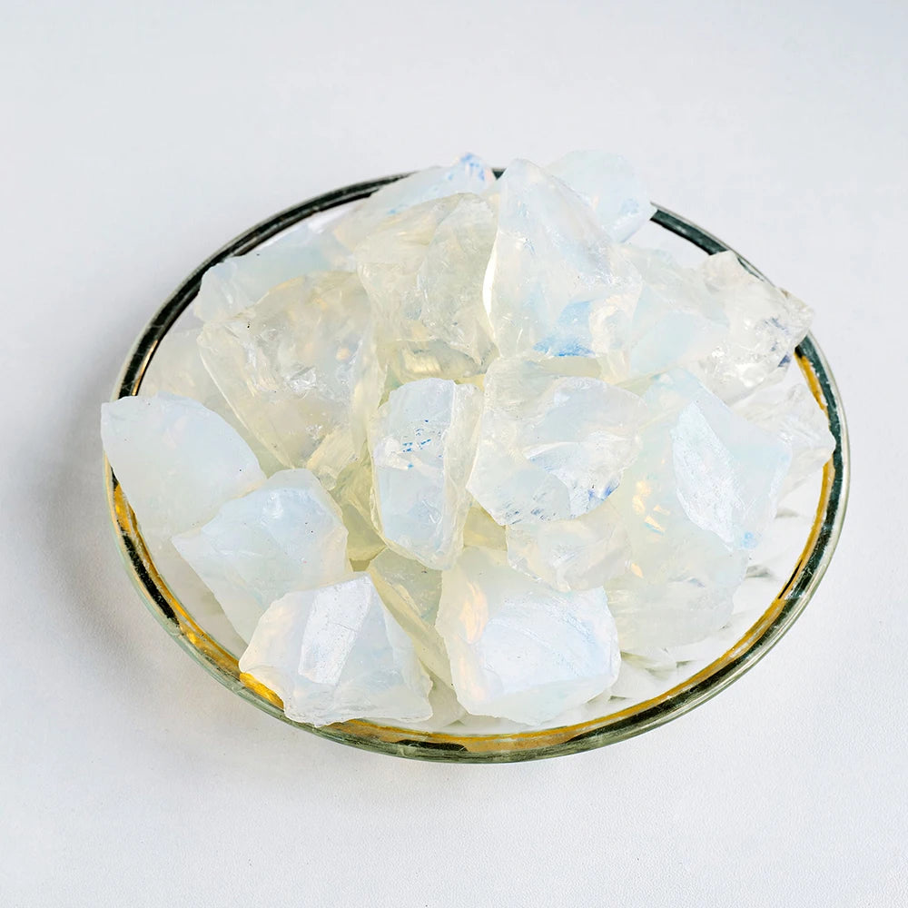 Crystal Raw Stone Opalite Crystal Gem Specimen Aromatherapy Stone Opal  Unpolished Collection Home Decoration